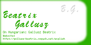 beatrix gallusz business card